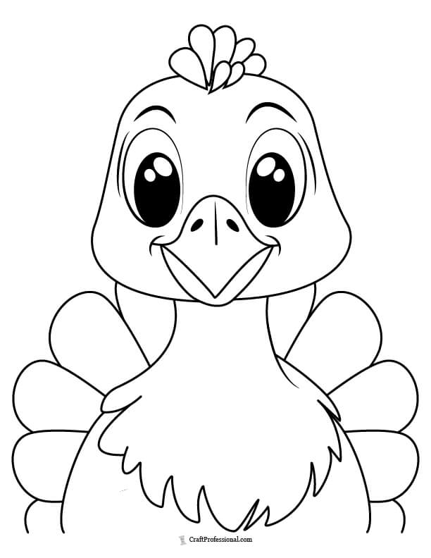 Cute turkey head coloring sheet