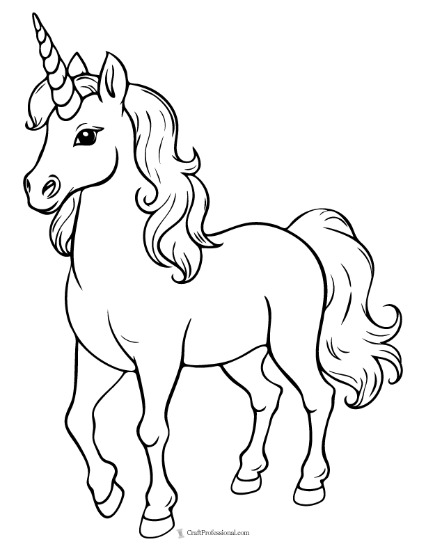 Simple unicorn to color