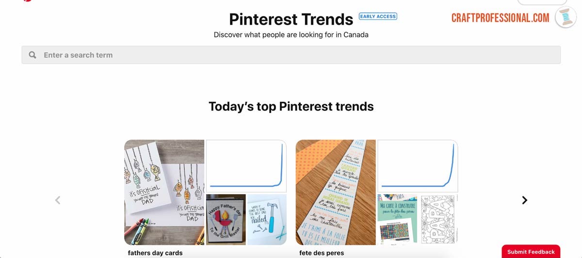Screenshot of top Pinterest Trends in Canada Screenshot of top Pinterest Trends in Canada