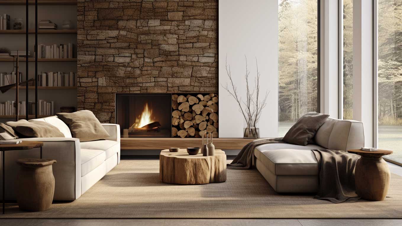 warm minimalist style living room with neutral colors, natural materials, and textures warm minimalist style living room with neutral colors, natural materials, and textures