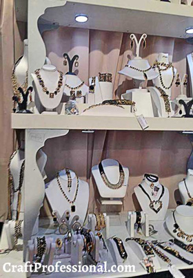 All white jewelry display